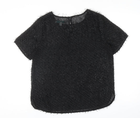 Womens UK Size 12 Fever Black Basic Blouse