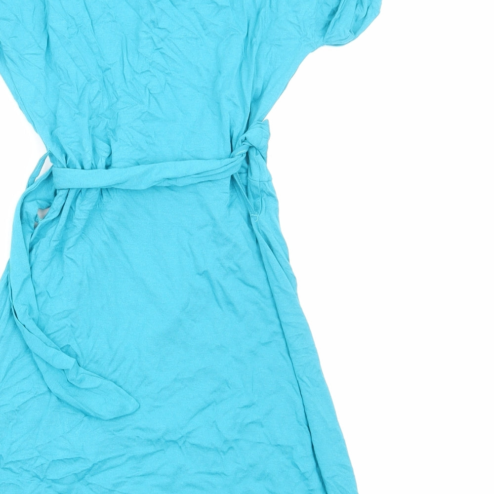 Mexx Womens Blue Viscose T-Shirt Dress Size XS Cowl Neck Pullover