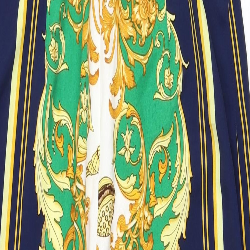 PRETTYLITTLETHING Womens Multicoloured Geometric Polyester Jumpsuit One-Piece Size 6 L24 in Zip