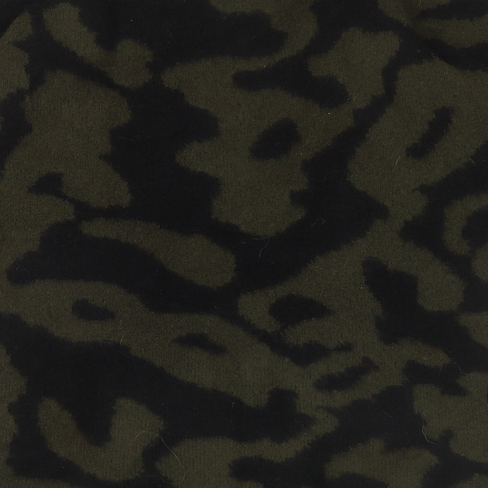 b.young Womens Green V-Neck Geometric Acrylic Cardigan Jumper Size L