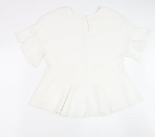 Womens UK Size 14 Preworn White Basic Blouse