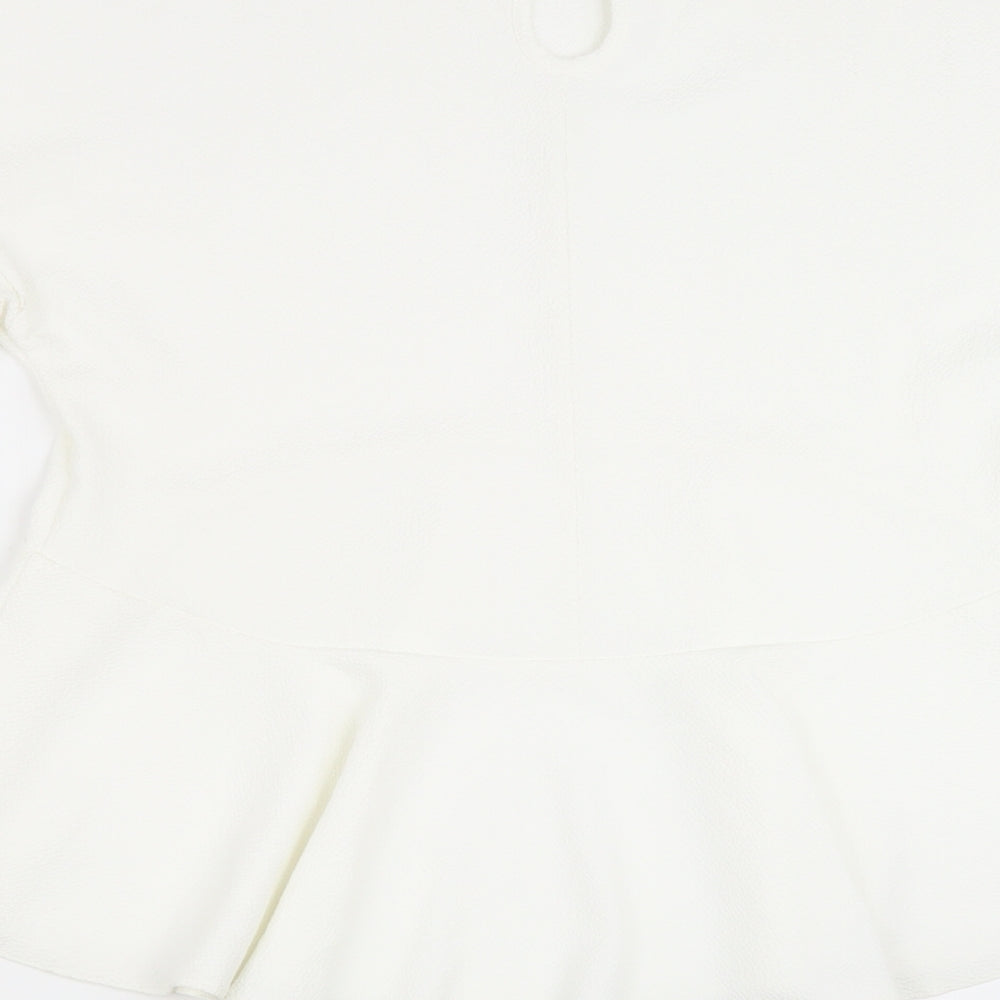 Womens UK Size 14 Preworn White Basic Blouse