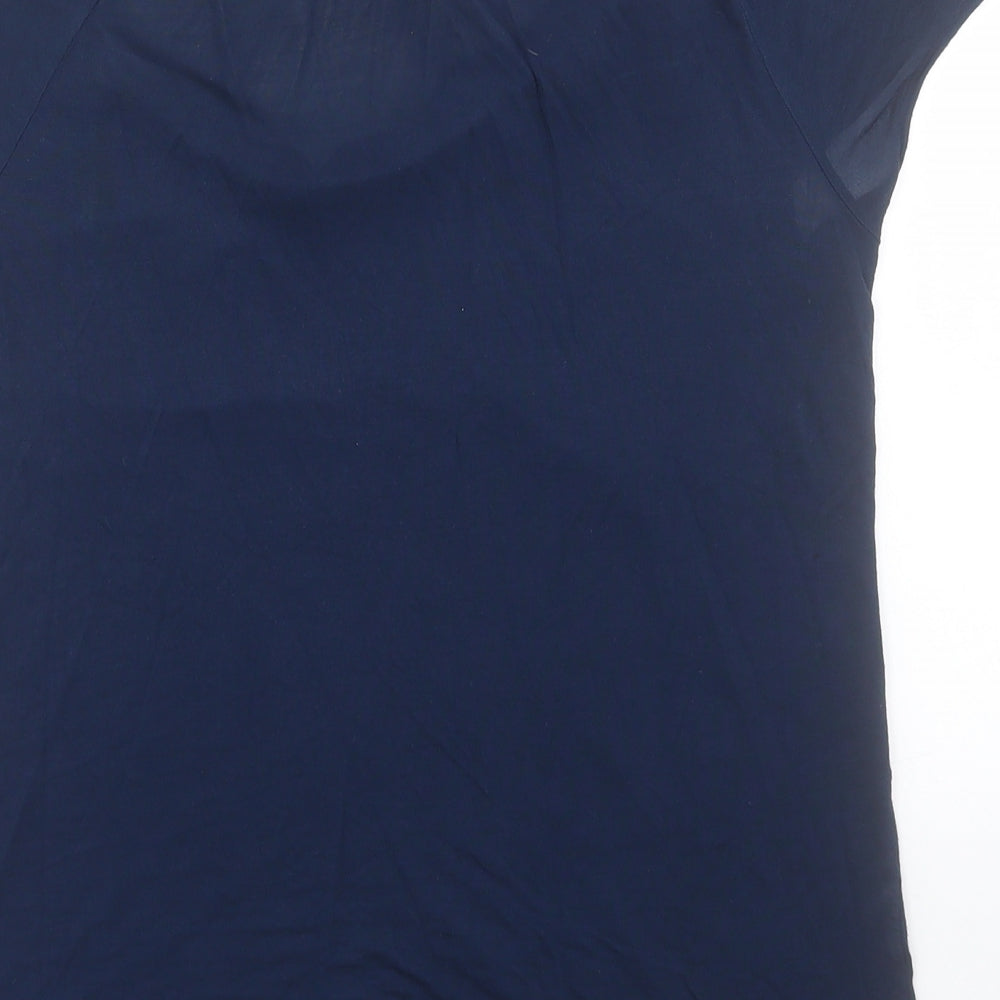 BDG Womens Blue Viscose Basic T-Shirt Size S Boat Neck