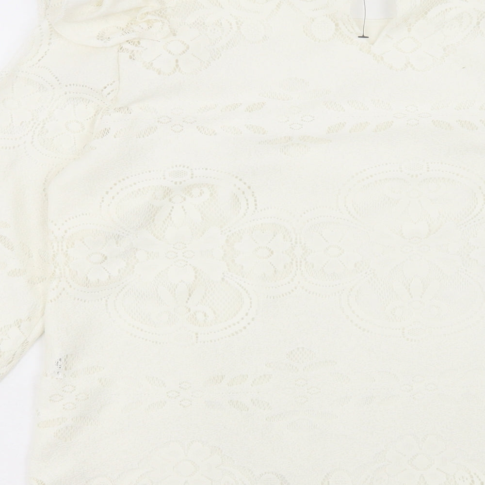 Womens UK Size 12 Preworn White Basic Blouse