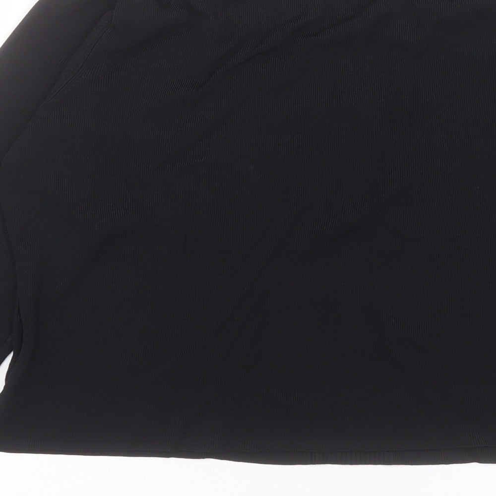 AMARANTO Womens Black V-Neck Viscose Pullover Jumper Size 18