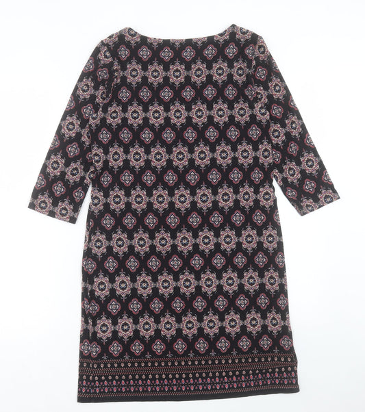 George Womens Multicoloured Geometric Viscose A-Line Size 12 Round Neck Pullover