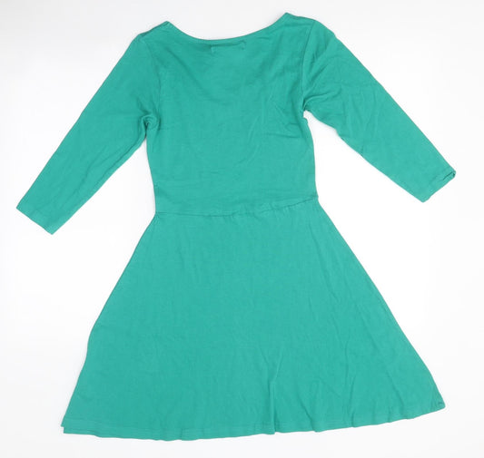 Atmosphere Womens Green Polyester A-Line Size 12 Scoop Neck Pullover