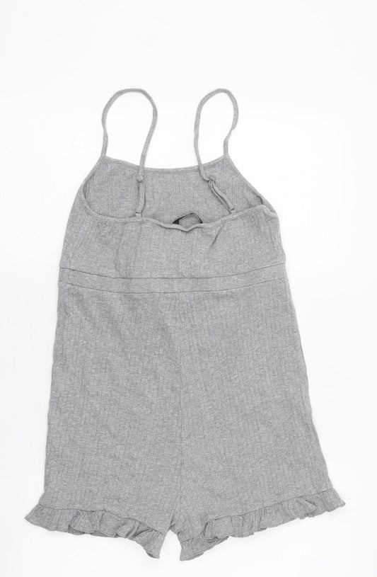 SheIn Womens Grey 100% Cotton Playsuit One-Piece Size M Pullover