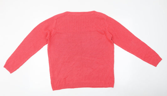 Womens UK Size M Isle Pink Pullover Jumper