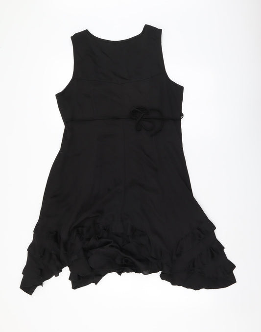 Dorothy Perkins Womens Black Polyester A-Line Size 12 Round Neck Pullover