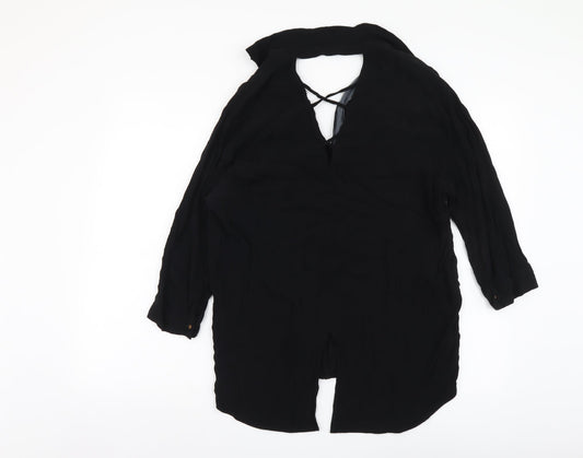Womens UK Size 10 River Island Black Basic Blouse