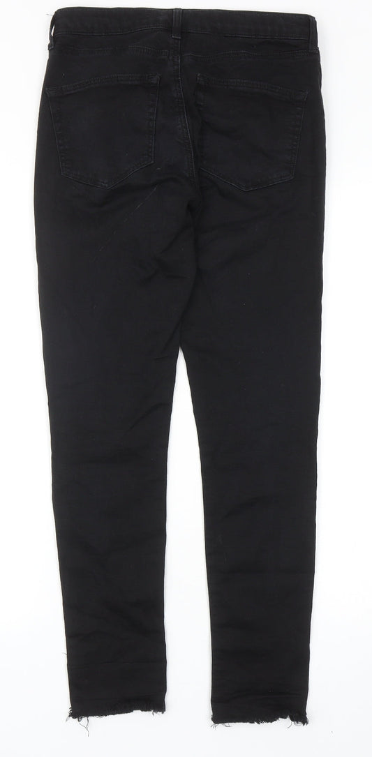 Topshop Womens Black Cotton Skinny Jeans Size 28 in L32 in Regular Zip