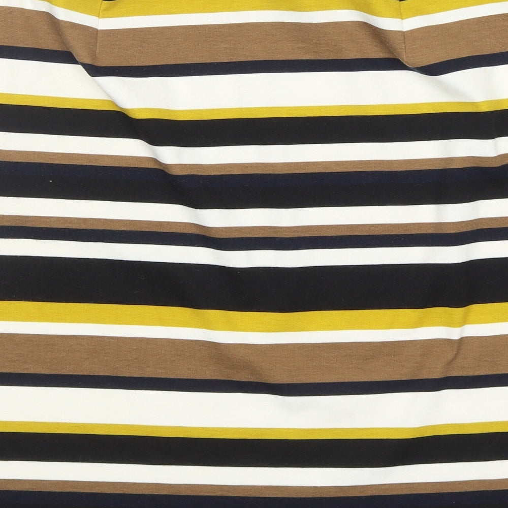 Marks and Spencer Womens Multicoloured Striped Polyester A-Line Skirt Size 14