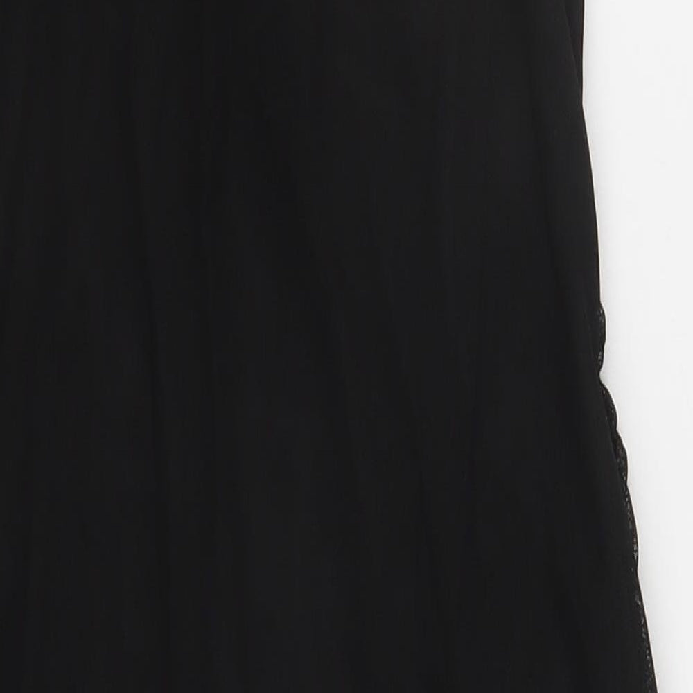 PRETTYLITTLETHING Womens Black Polyester Mini Size 10 Square Neck Pullover