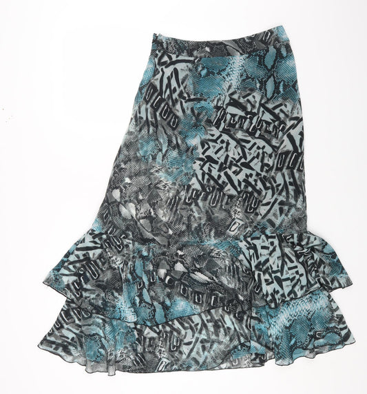 Be Beau Womens Multicoloured Geometric Polyester Trumpet Skirt Size 10 Zip