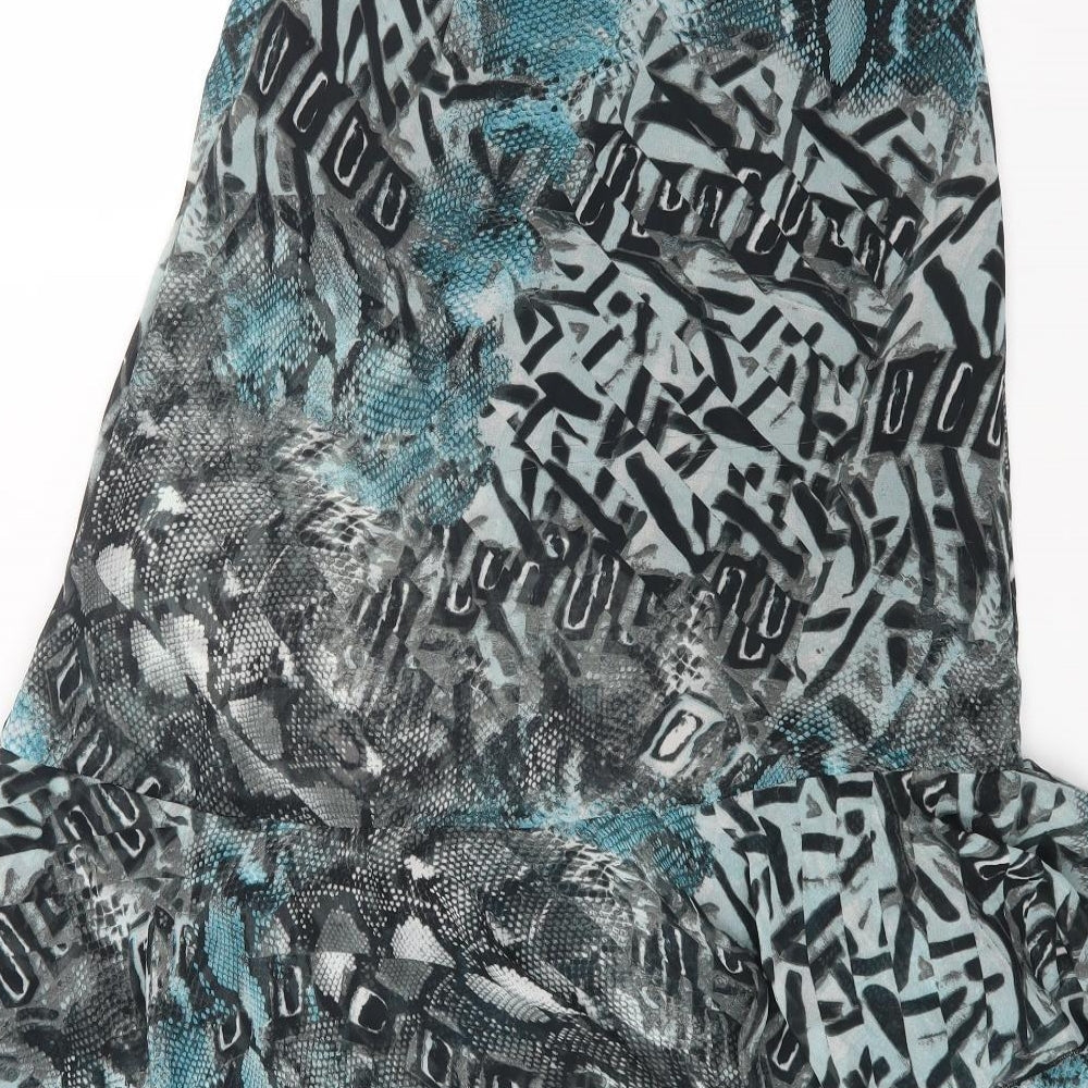 Be Beau Womens Multicoloured Geometric Polyester Trumpet Skirt Size 10 Zip