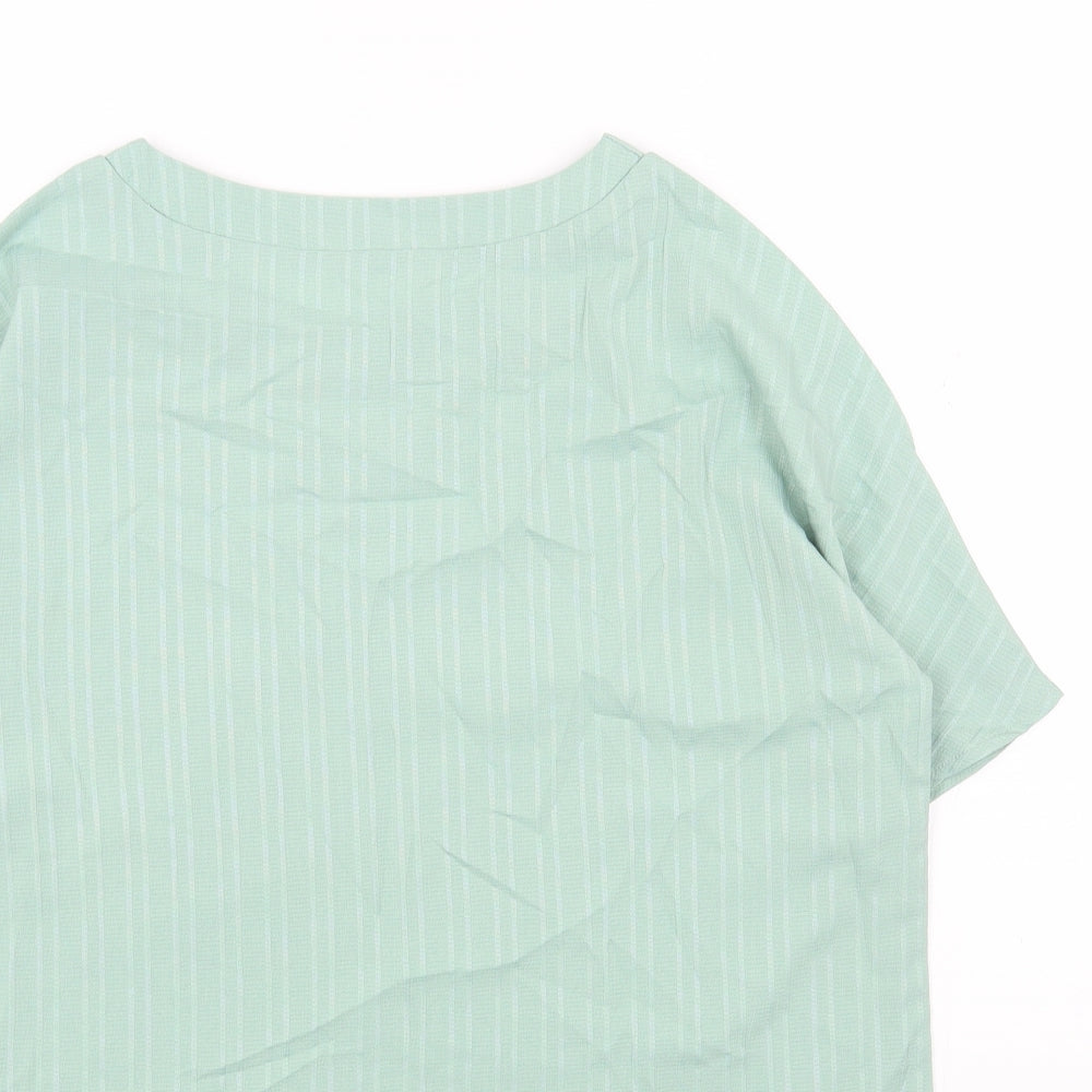 Womens UK Size S Preworn Green Basic Blouse