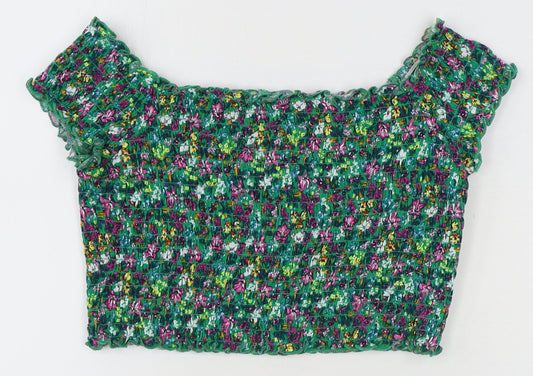 Womens UK Size M Divided by H&M Multicoloured Cropped Blouse