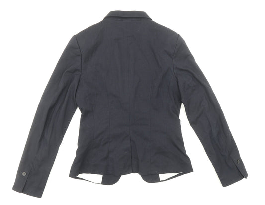H&M Womens Blue Polyester Jacket Blazer Size 8