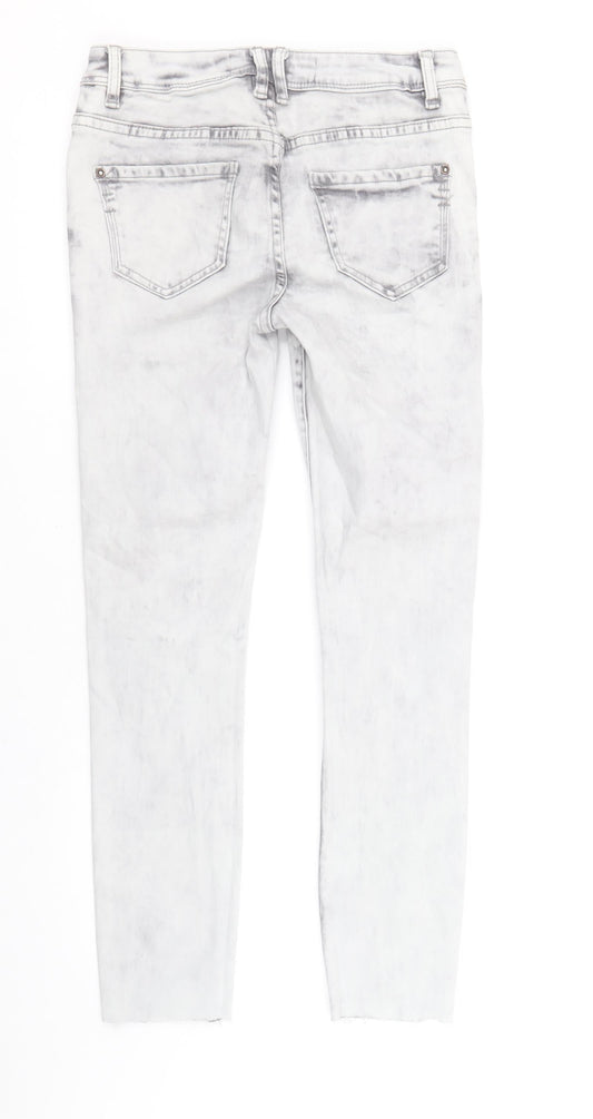 New Look Womens Grey Cotton Skinny Jeans Size 8 Regular Zip