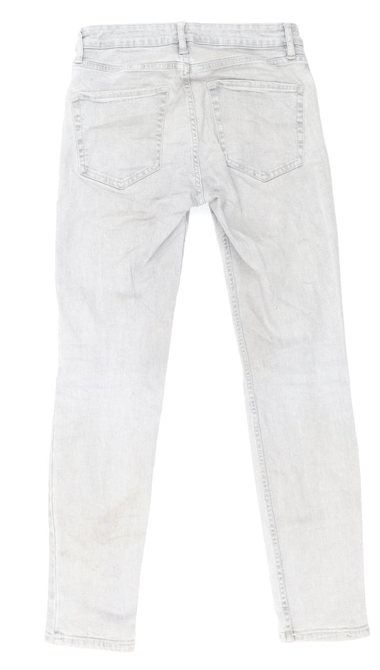 Mango Womens Grey Cotton Skinny Jeans Size 60 in Regular Zip