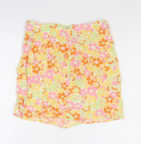 Marks and Spencer Womens Multicoloured Floral Polyester Mini Skirt Size 26 in