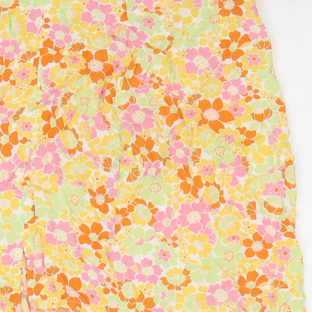 Marks and Spencer Womens Multicoloured Floral Polyester Mini Skirt Size 26 in