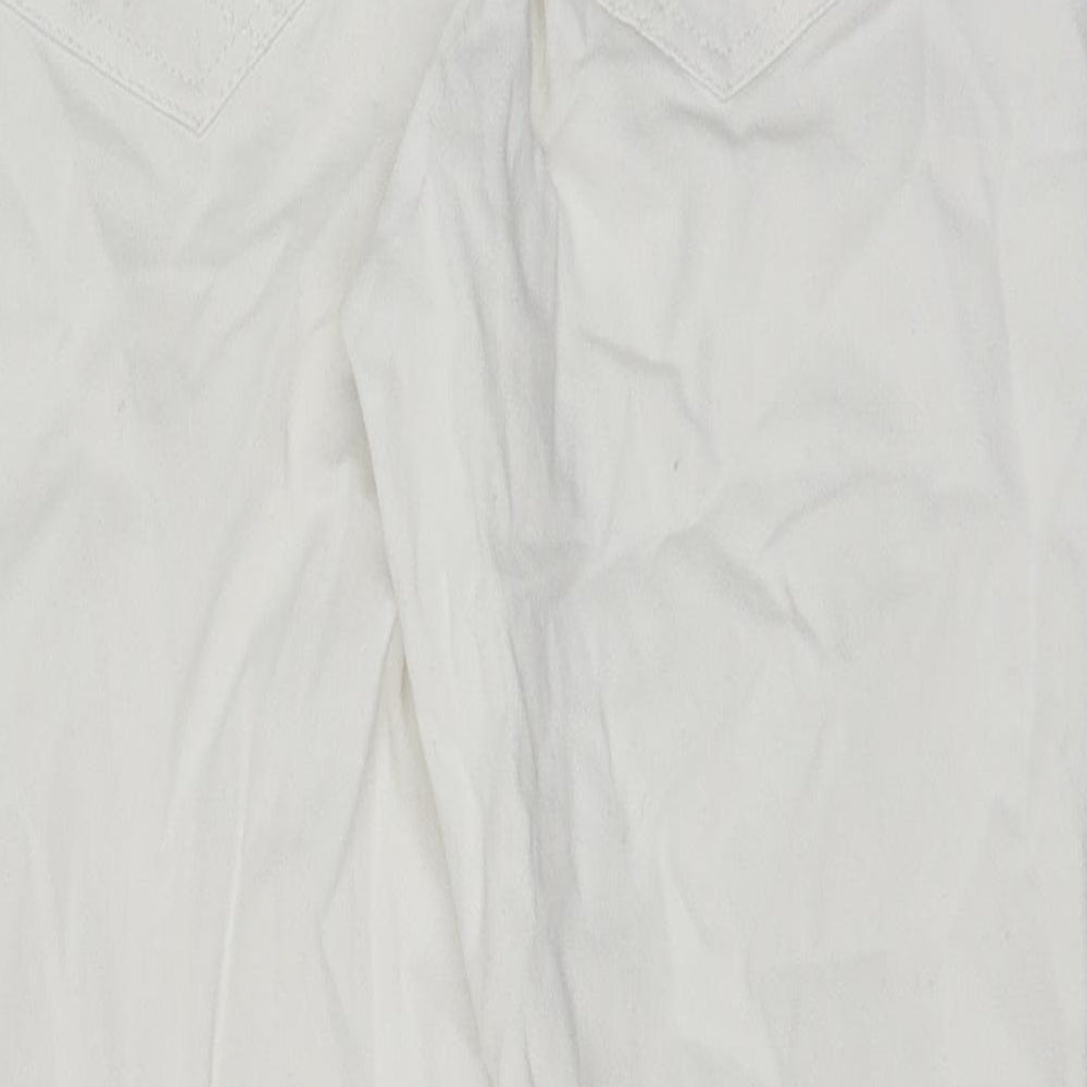 Monsoon Womens White Cotton Straight Jeans Size 8 Regular Button