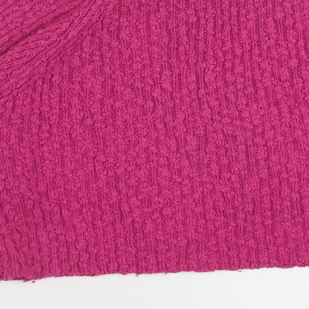 Littlewoods Womens Pink Round Neck Acrylic Pullover Jumper Size 18
