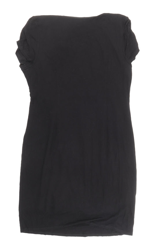 Kaliko Womens Black Viscose Sheath Size 16 Boat Neck Pullover