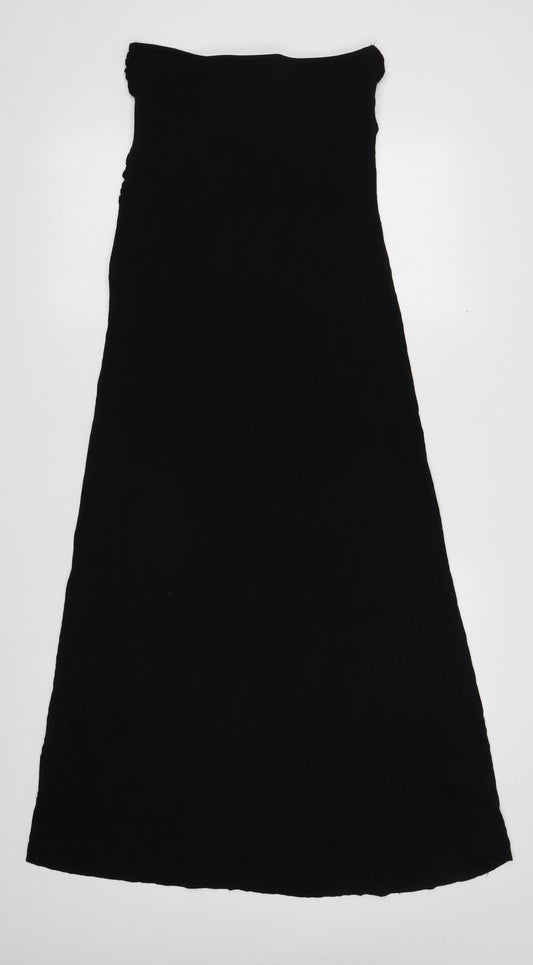 NEXT Womens Black Herringbone Viscose A-Line Size 10 Mock Neck Pullover