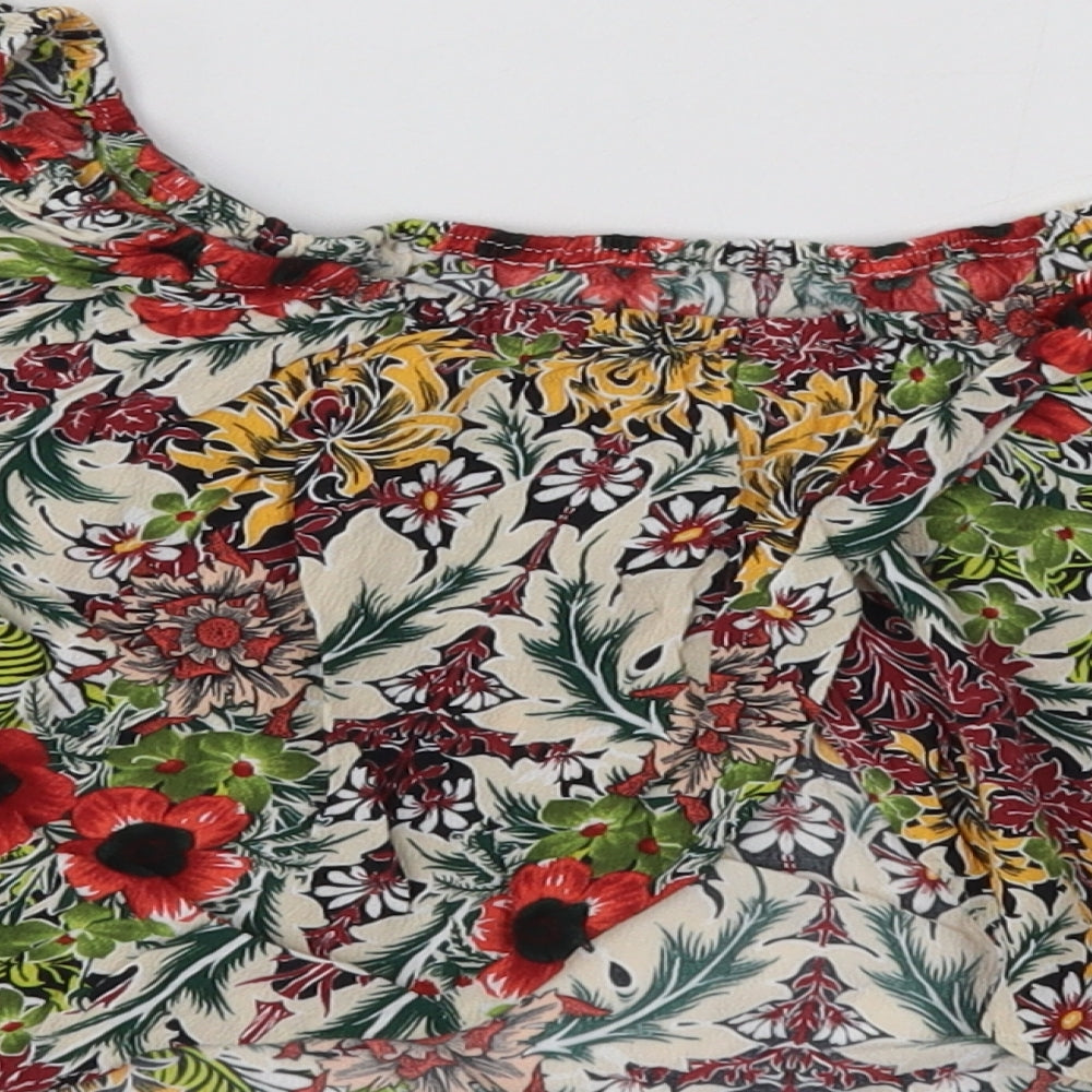 Womens UK Size 10 Topshop Multicoloured Basic Blouse