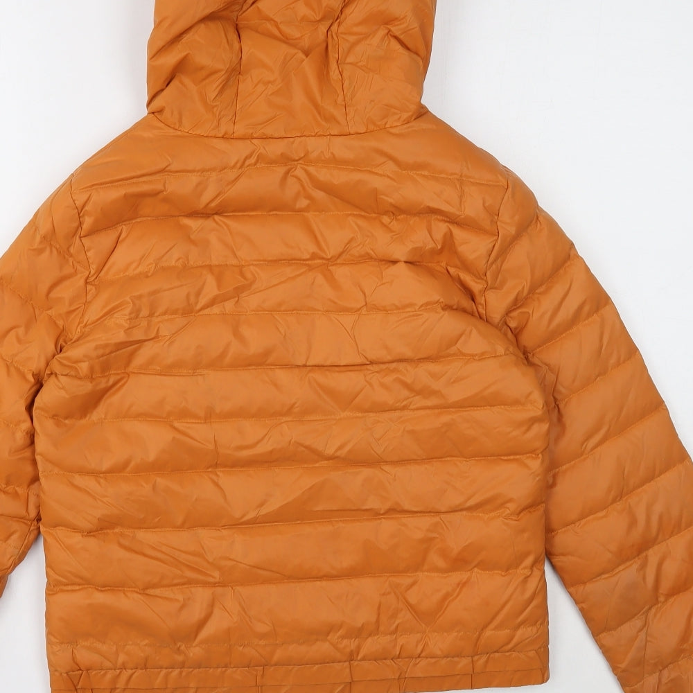 Five Plus Womens Orange Quilted Coat Size S Button