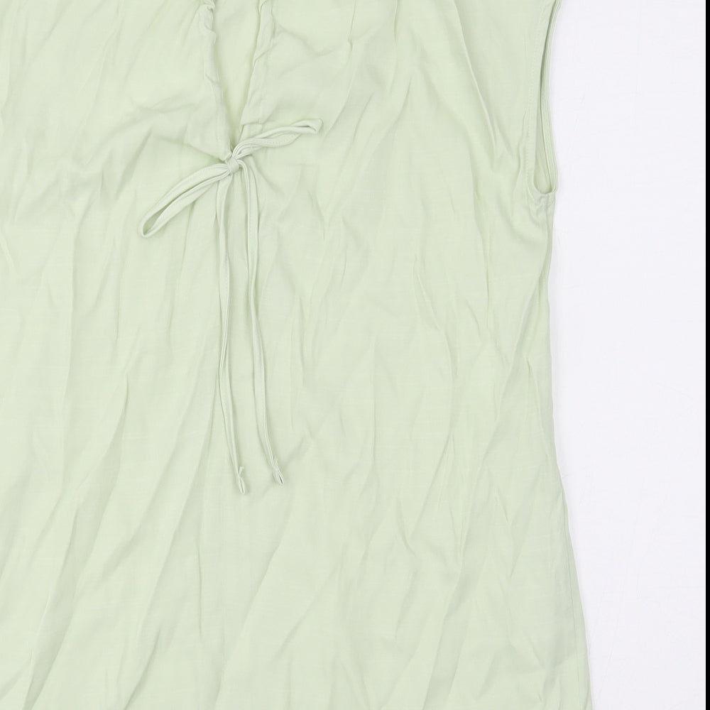 Primark Womens Green Polyester Basic Blouse Size 6 Round Neck