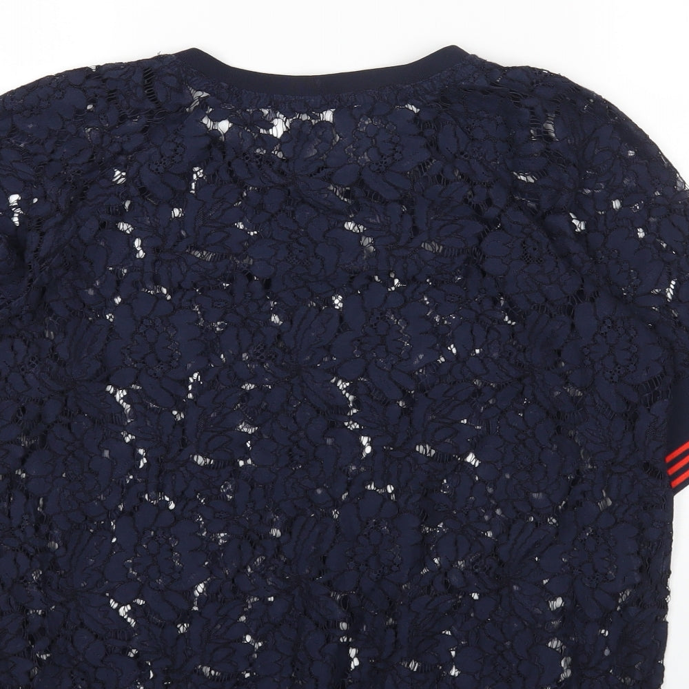 Promod Womens Blue Polyester Basic Blouse Size M Round Neck