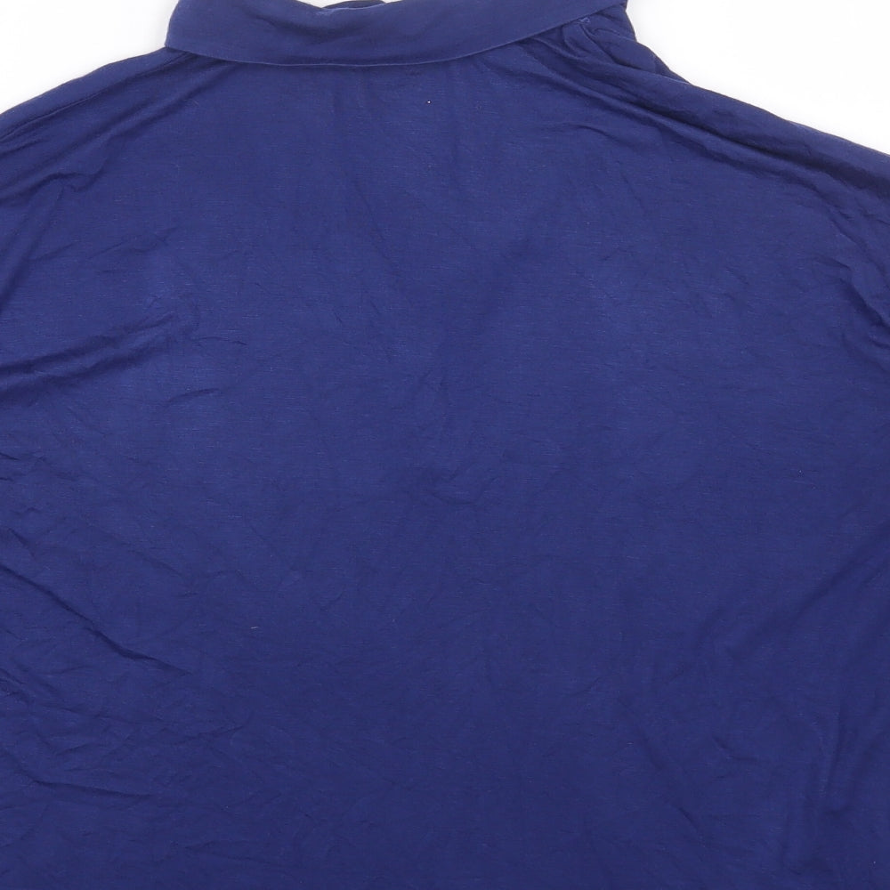TU Womens Blue Viscose Basic T-Shirt Size 10 Collared