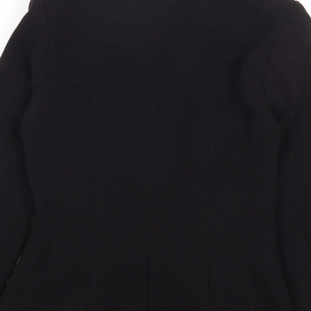 H&M Womens Black Polyester Jacket Blazer Size 8