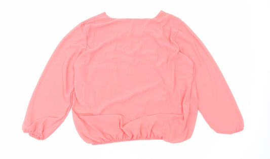 Womens UK Size 14 Preworn Pink Basic Blouse