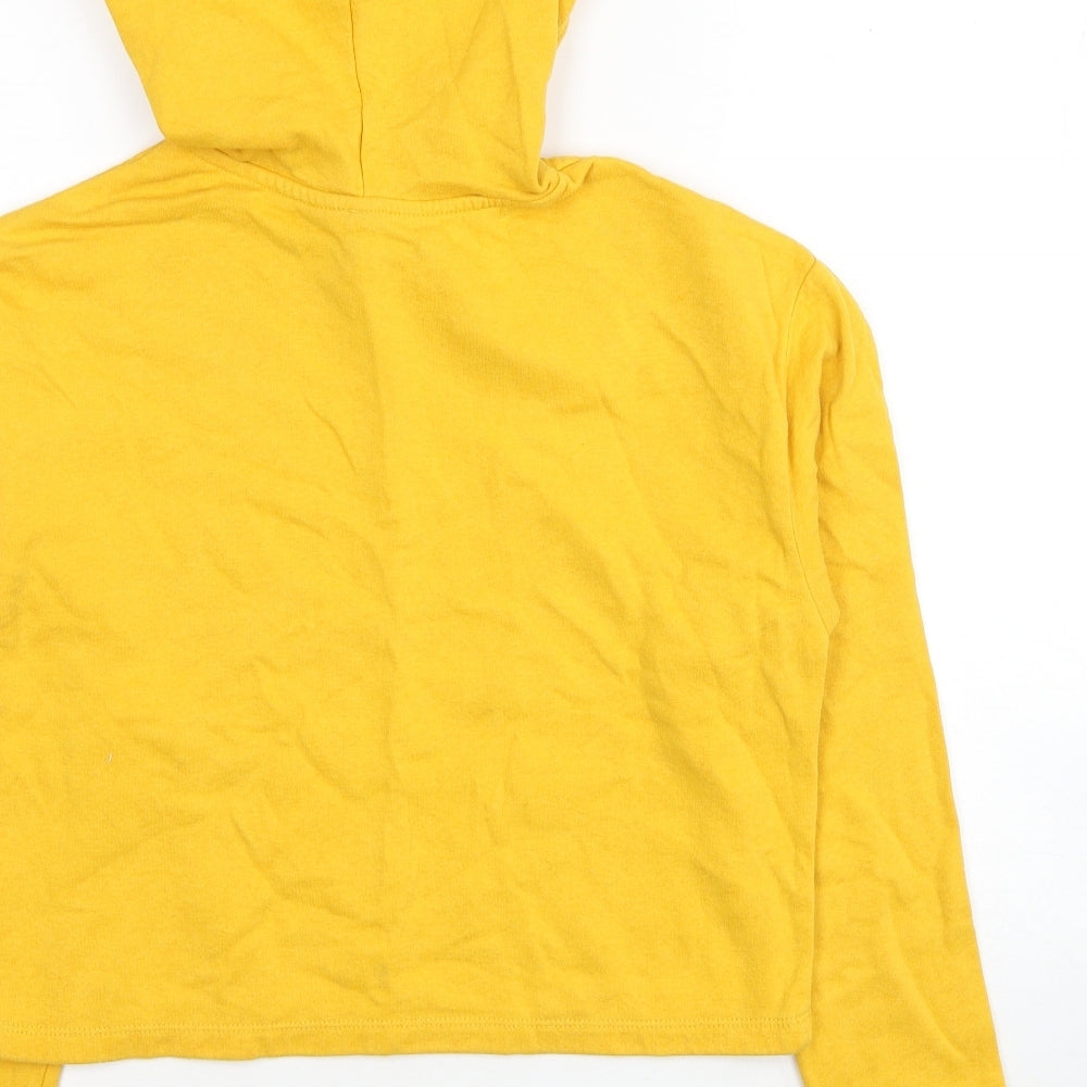 H&M Womens Yellow Cotton Pullover Hoodie Size XS Pullover