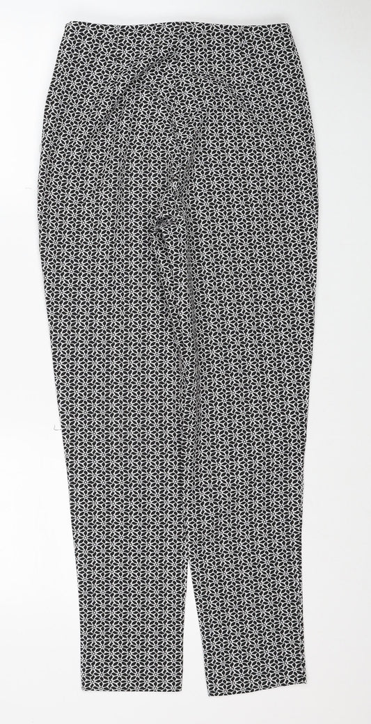 F&F Womens Multicoloured Geometric Polyester Trousers Size 6 Regular Zip