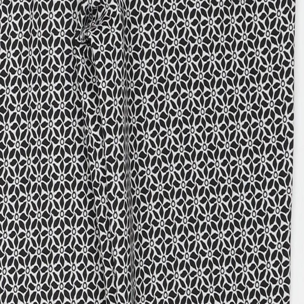 F&F Womens Multicoloured Geometric Polyester Trousers Size 6 Regular Zip