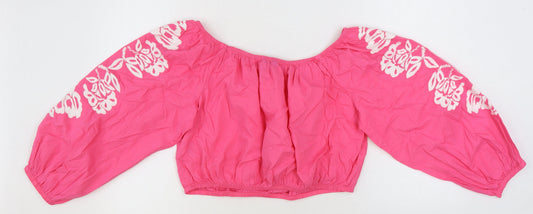 Womens UK Size 18 Marks and Spencer Pink Cropped Blouse