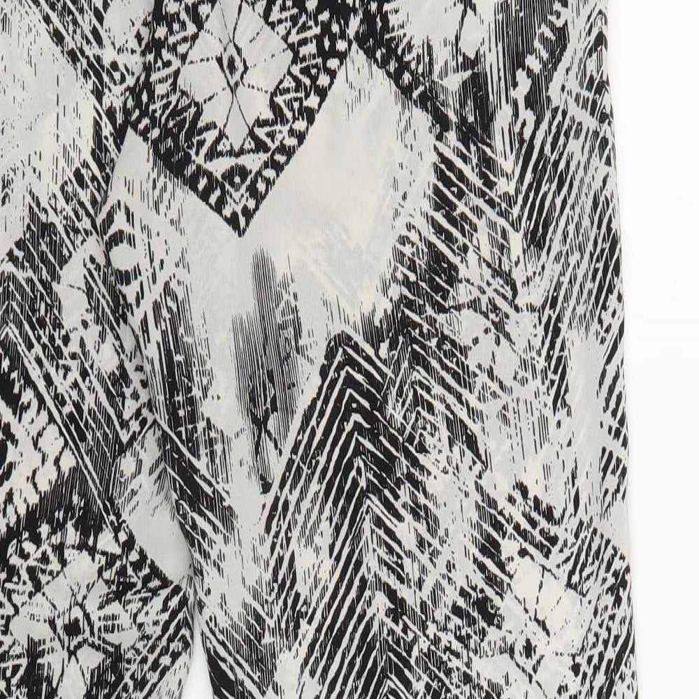 River Island Womens Yellow Geometric Polyester Trousers Size 12 Regular