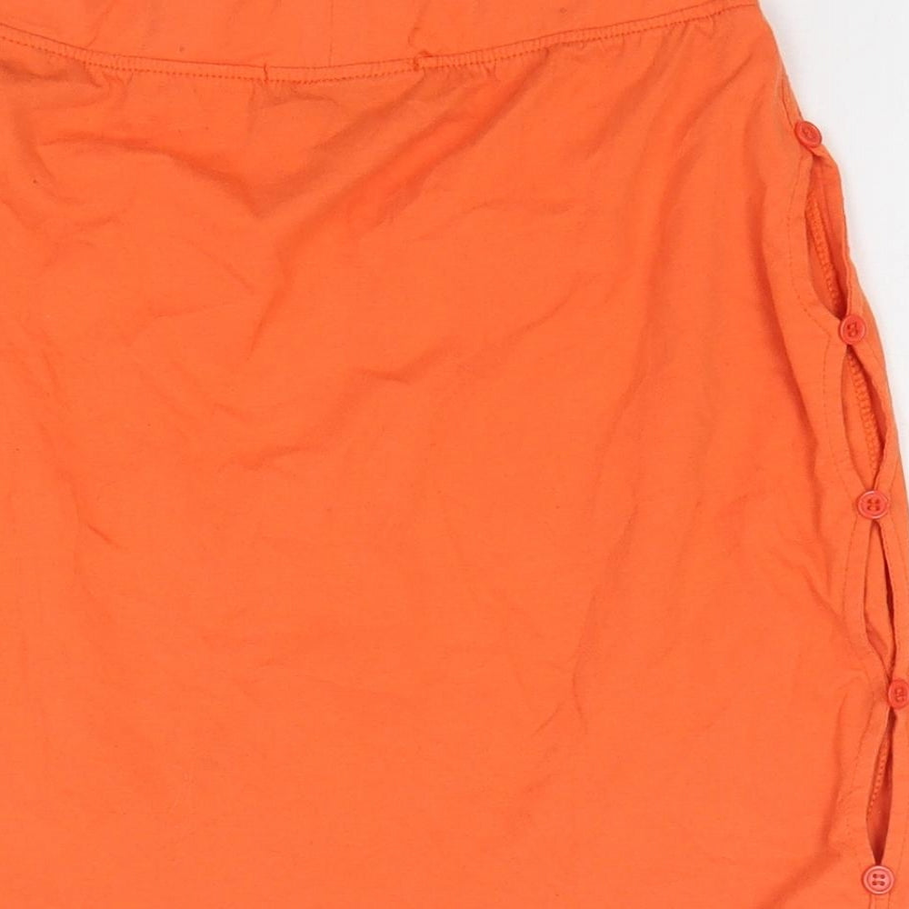 Missguided Womens Orange Polyester Bandage Skirt Size 8 Button