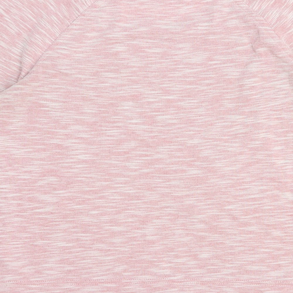 Marks and Spencer Womens Pink Polyester Basic Casual Size 8 Round Neck Pullover