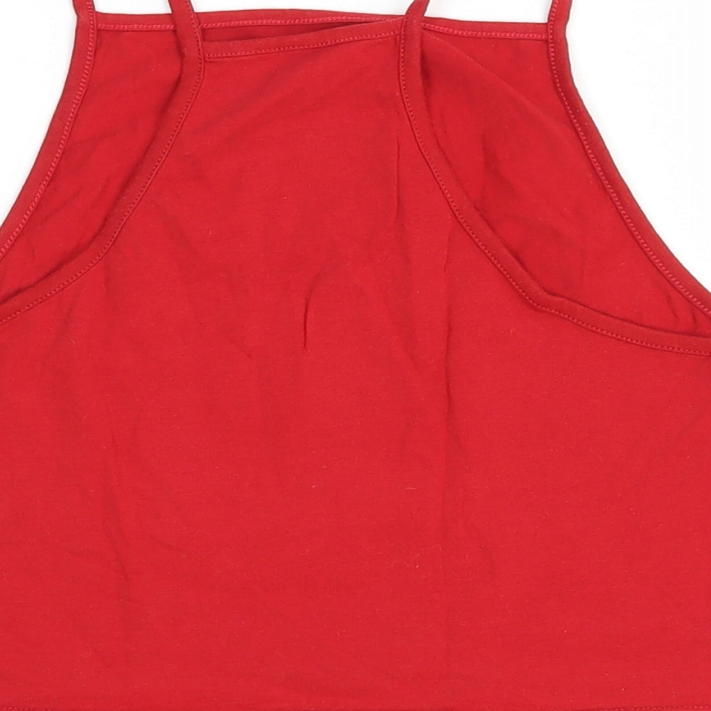 Womens UK Size 10 Preworn Red Cropped Tank