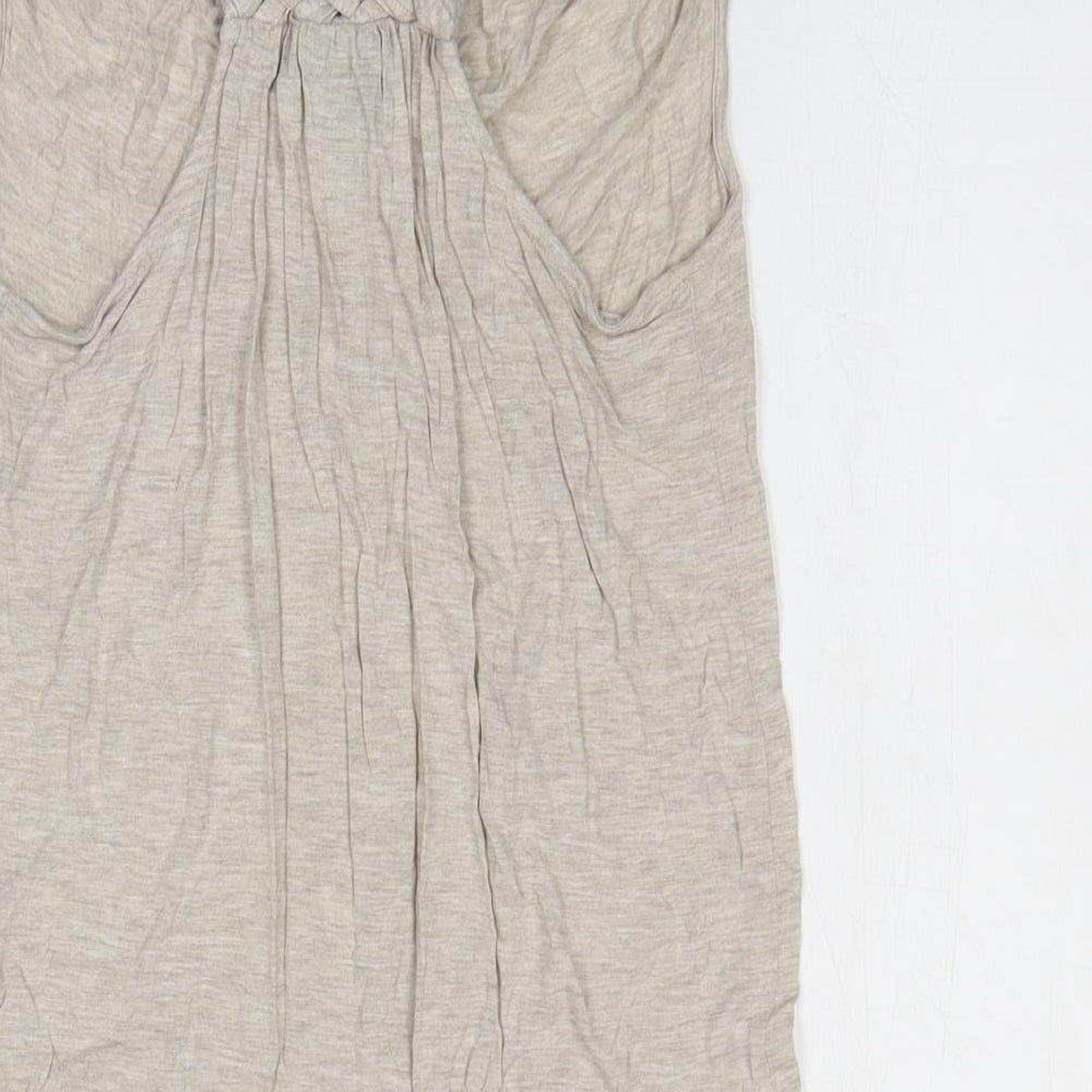 Womens UK Size XS Preworn Beige Basic Tank