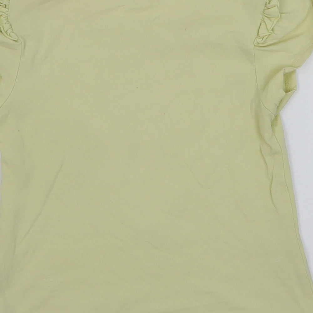 Jona Michelle Girls Yellow Cotton Basic T-Shirt Size 7 Years Round Neck Pullover