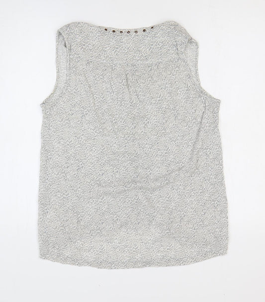 Womens UK Size 8 Sandwich Grey Basic Button-Up