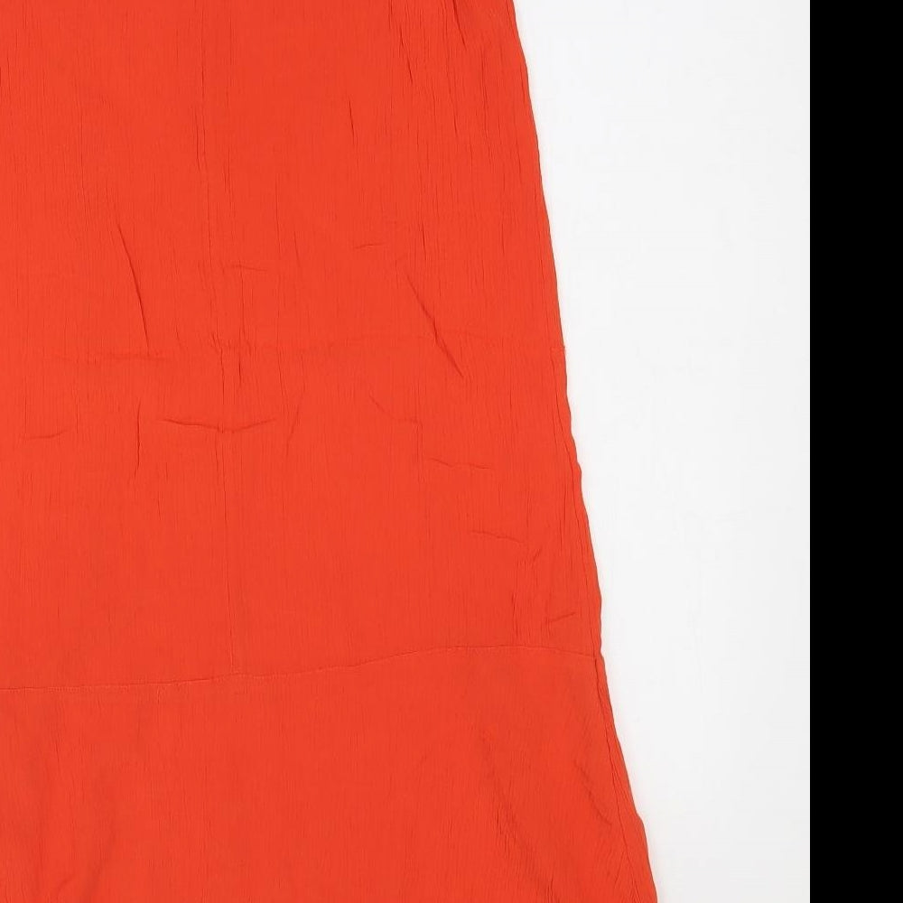 F&F Womens Orange Viscose Tank Dress Size 10 Boat Neck Pullover